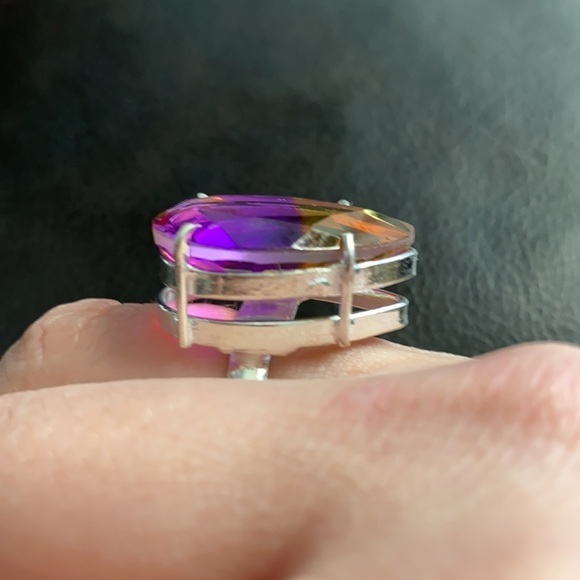 Tourmaline sterling silver statement ring size 8.5 - Picture 3 of 6